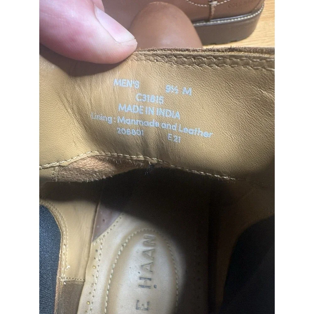 Cole Haan Dress Chelsea Leather Boots C31815 Brown Mens Size 9.5 Mens Casual
